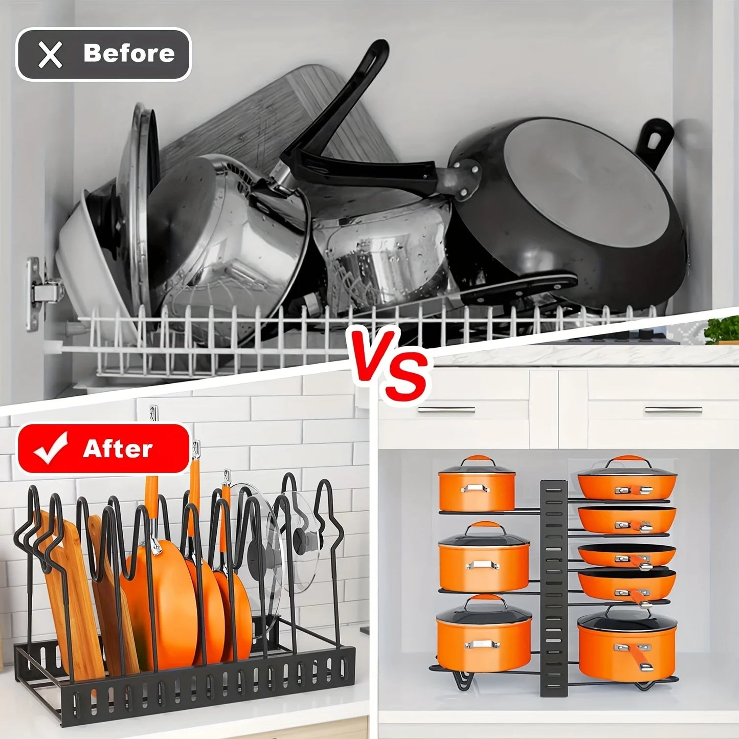 Tier Pot Rack Organizer – Space-Saving Kitchen Shelf