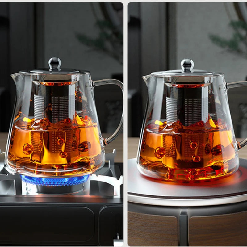 Glass Teapot with Infuser for Flower & Leaf Tea