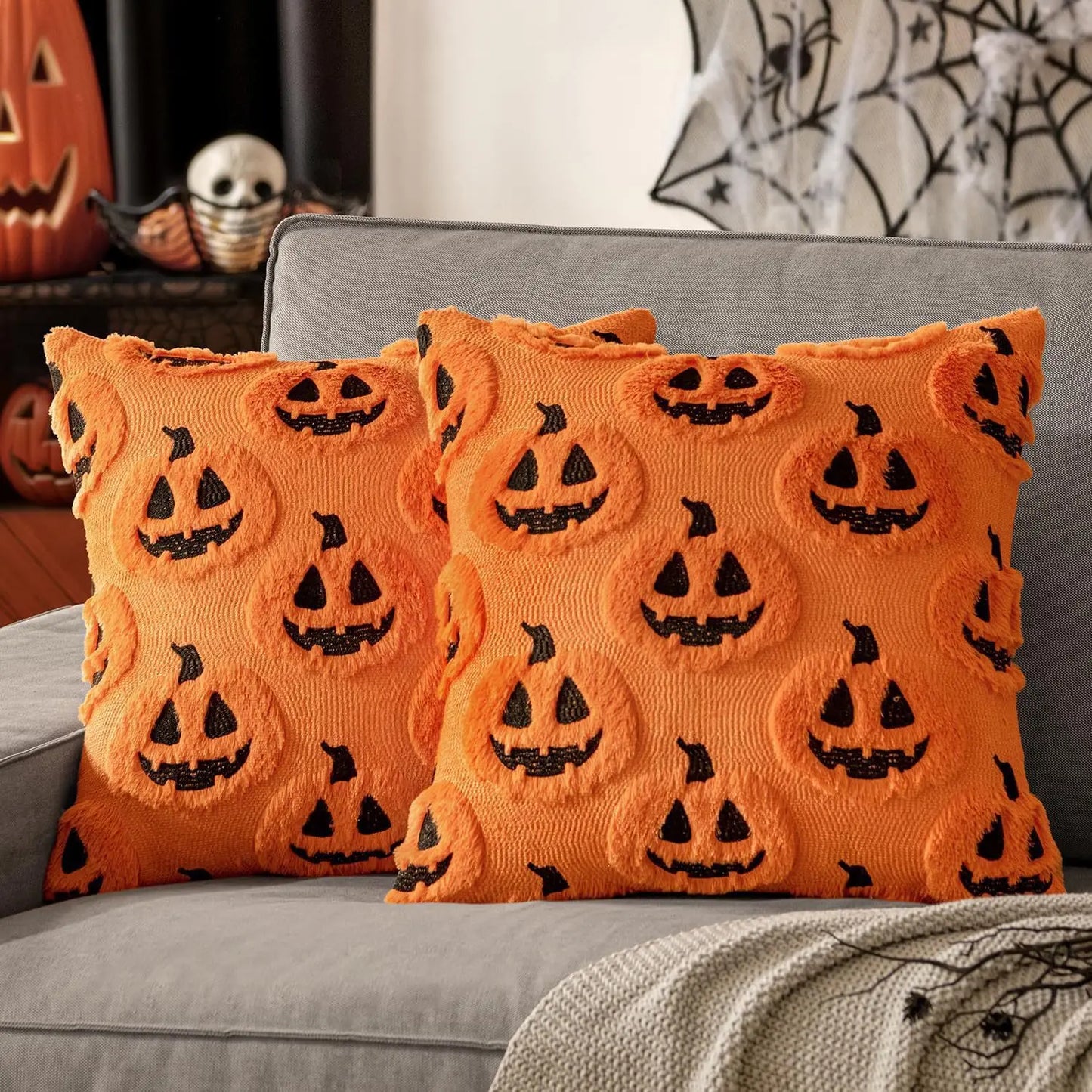 Halloween Throw Pillow Cover – 18x18 inch Decorative Case