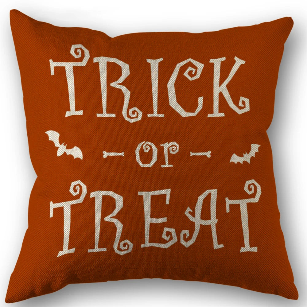 Pumpkin & Ghost Pillow Cover – Halloween Decor