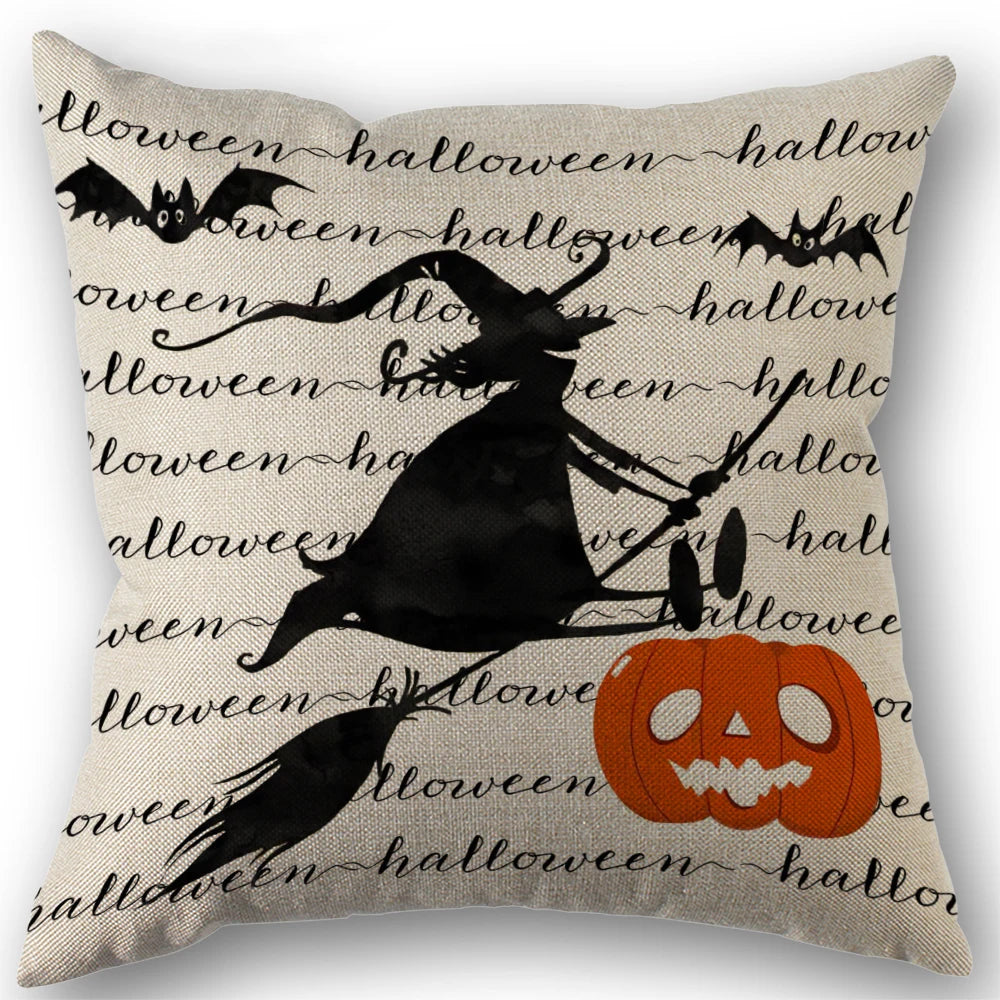 Pumpkin & Ghost Pillow Cover – Halloween Decor