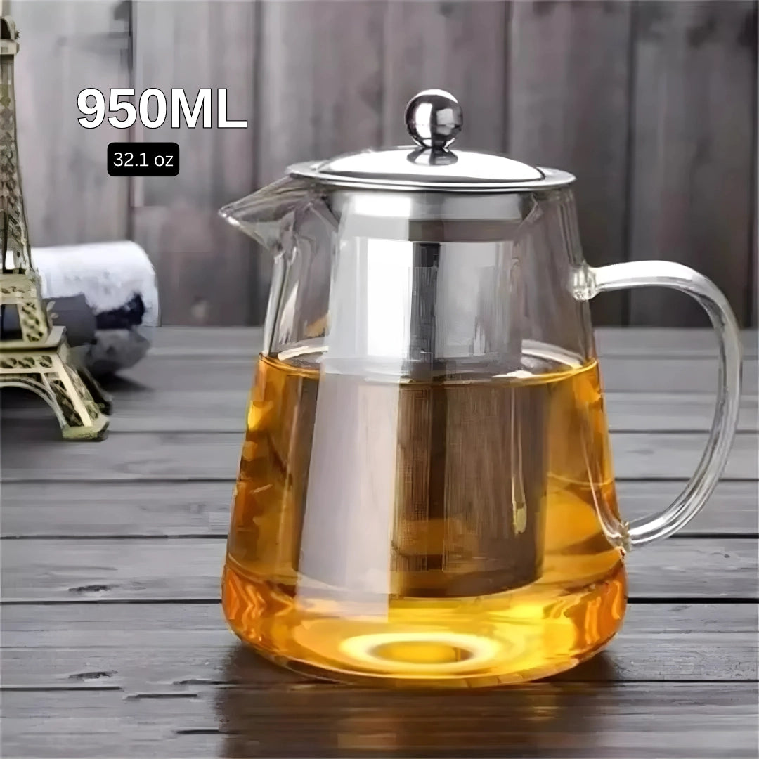 Glass Teapot with Infuser for Flower & Leaf Tea
