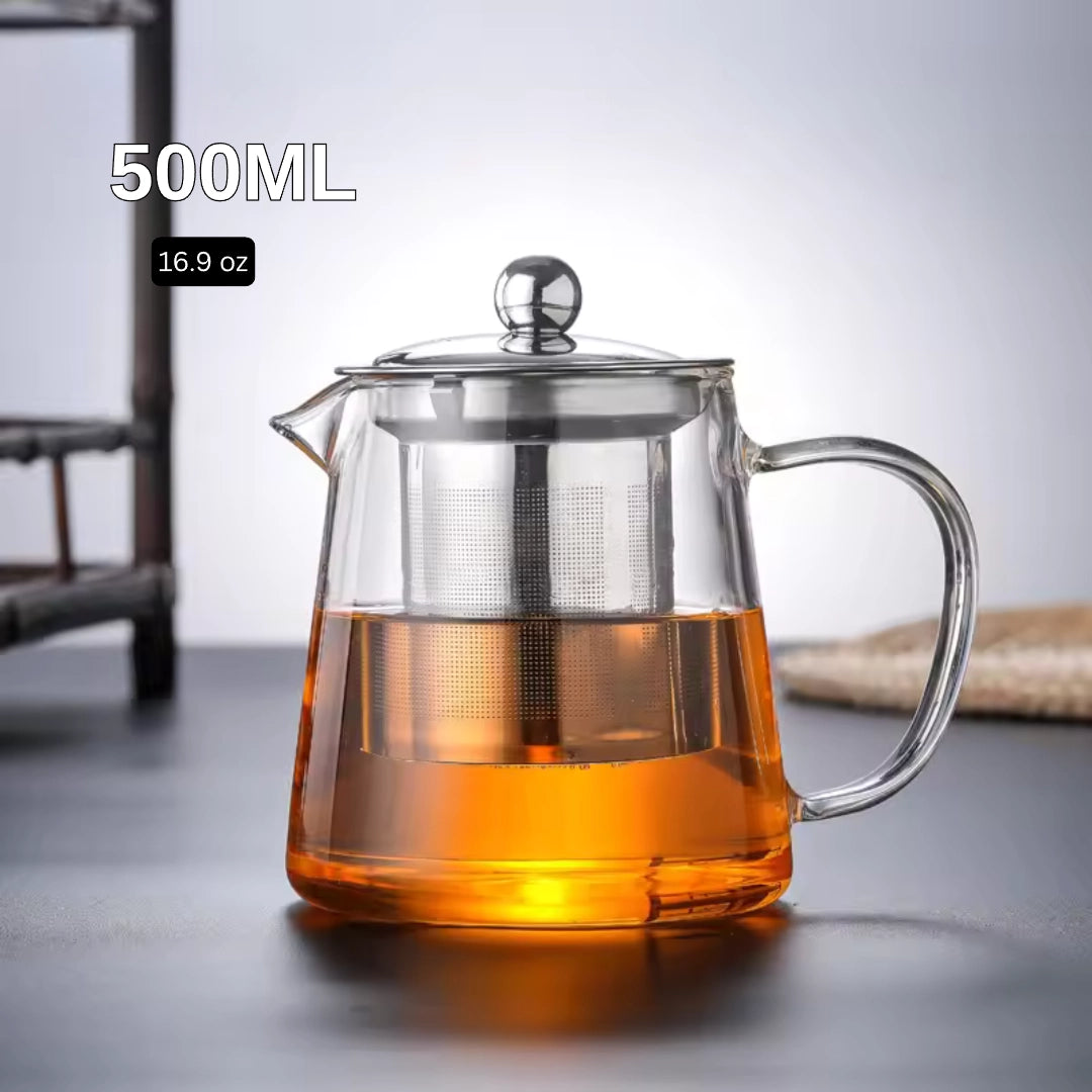Glass Teapot with Infuser for Flower & Leaf Tea