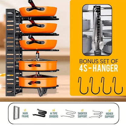 Tier Pot Rack Organizer – Space-Saving Kitchen Shelf