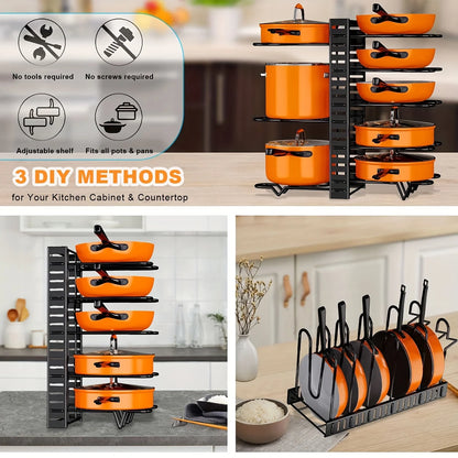 Tier Pot Rack Organizer – Space-Saving Kitchen Shelf