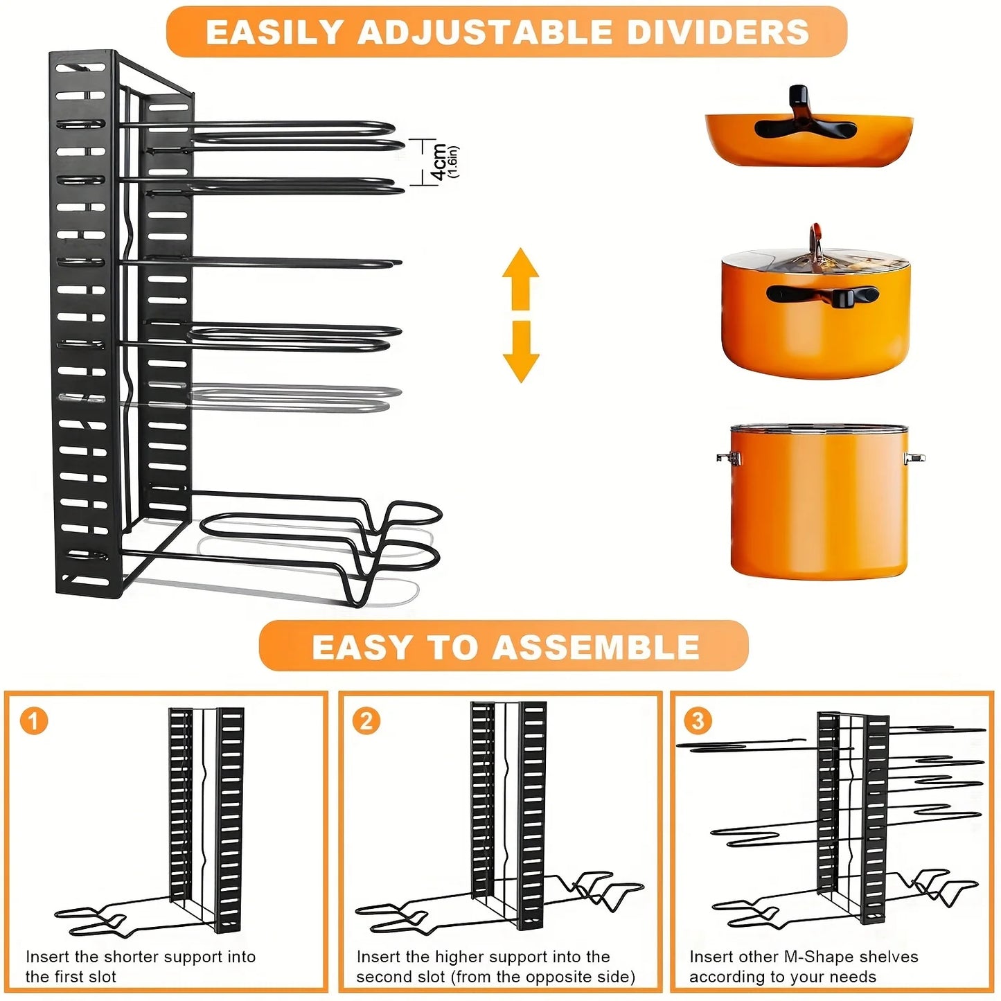Tier Pot Rack Organizer – Space-Saving Kitchen Shelf
