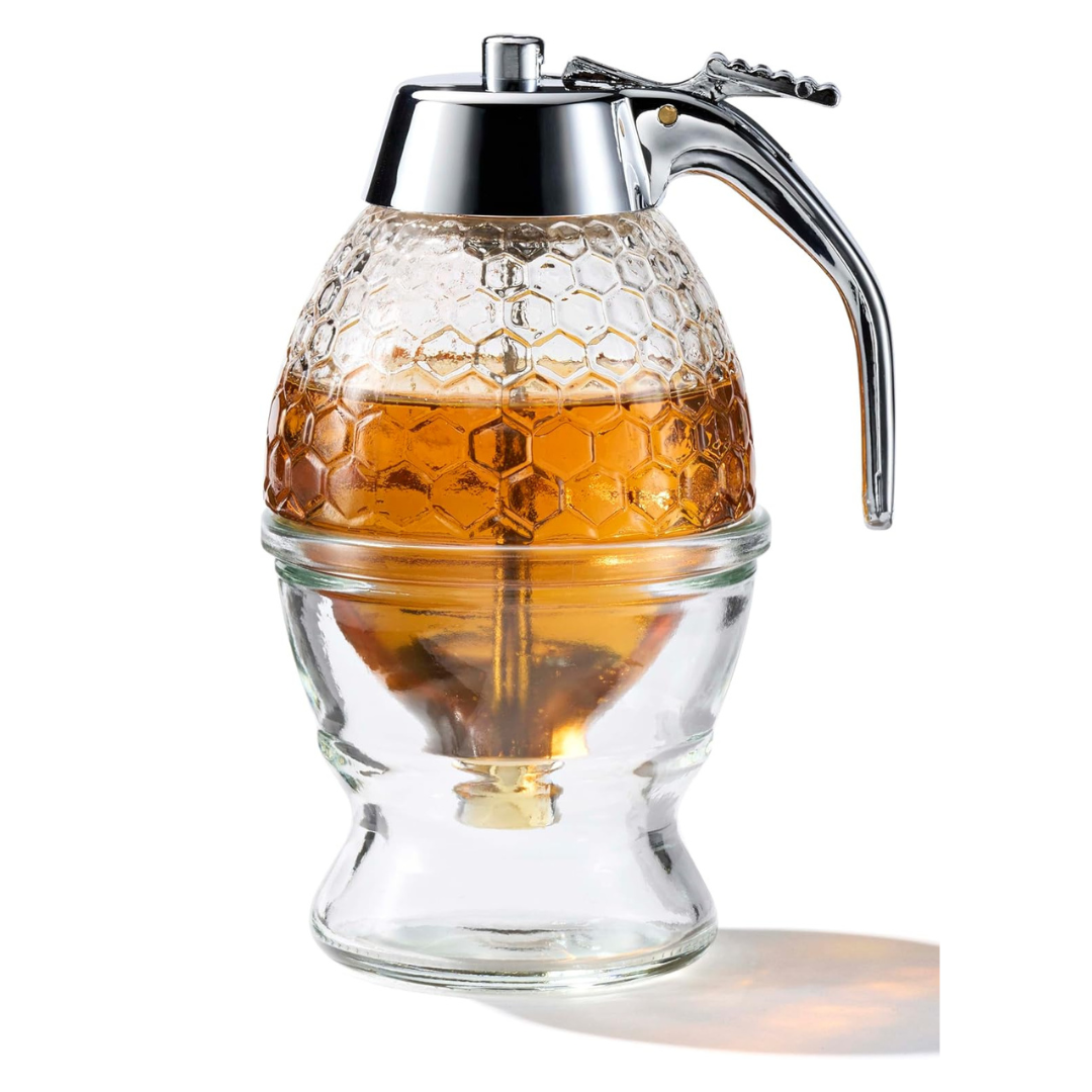 Luxury Glass Honey Jar with Easy-Pour Trigger