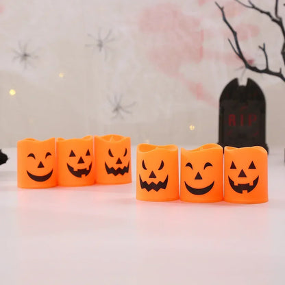 6-Pack LED Pumpkin Lights – Spooky Halloween Candle Decor