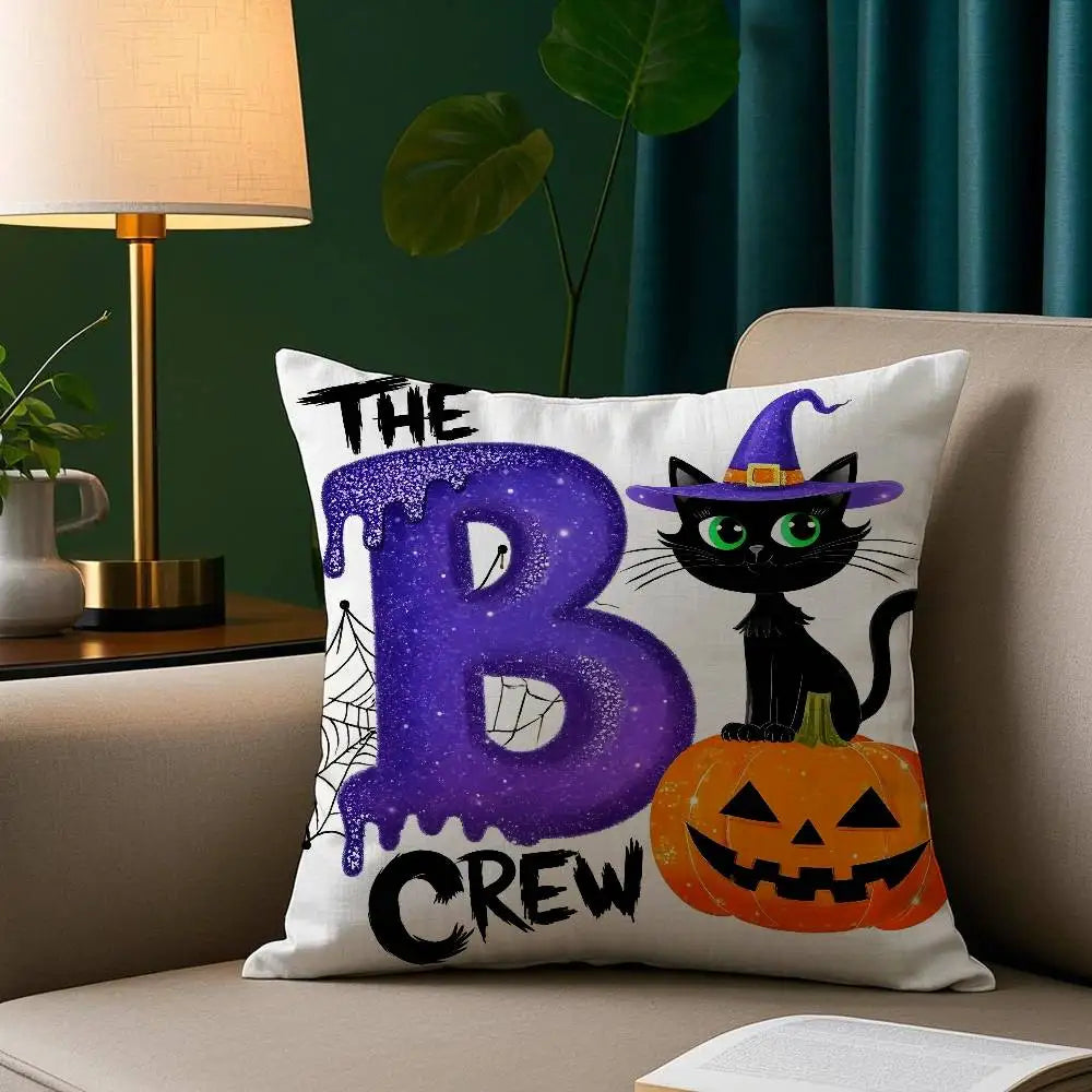 Spooky Plush Pillow Cover – Halloween Style for Sofa