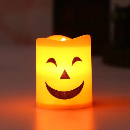 6-Pack LED Pumpkin Lights – Spooky Halloween Candle Decor