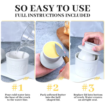 Ceramic Butter Dish with Lid – Glossy Finish for Countertops