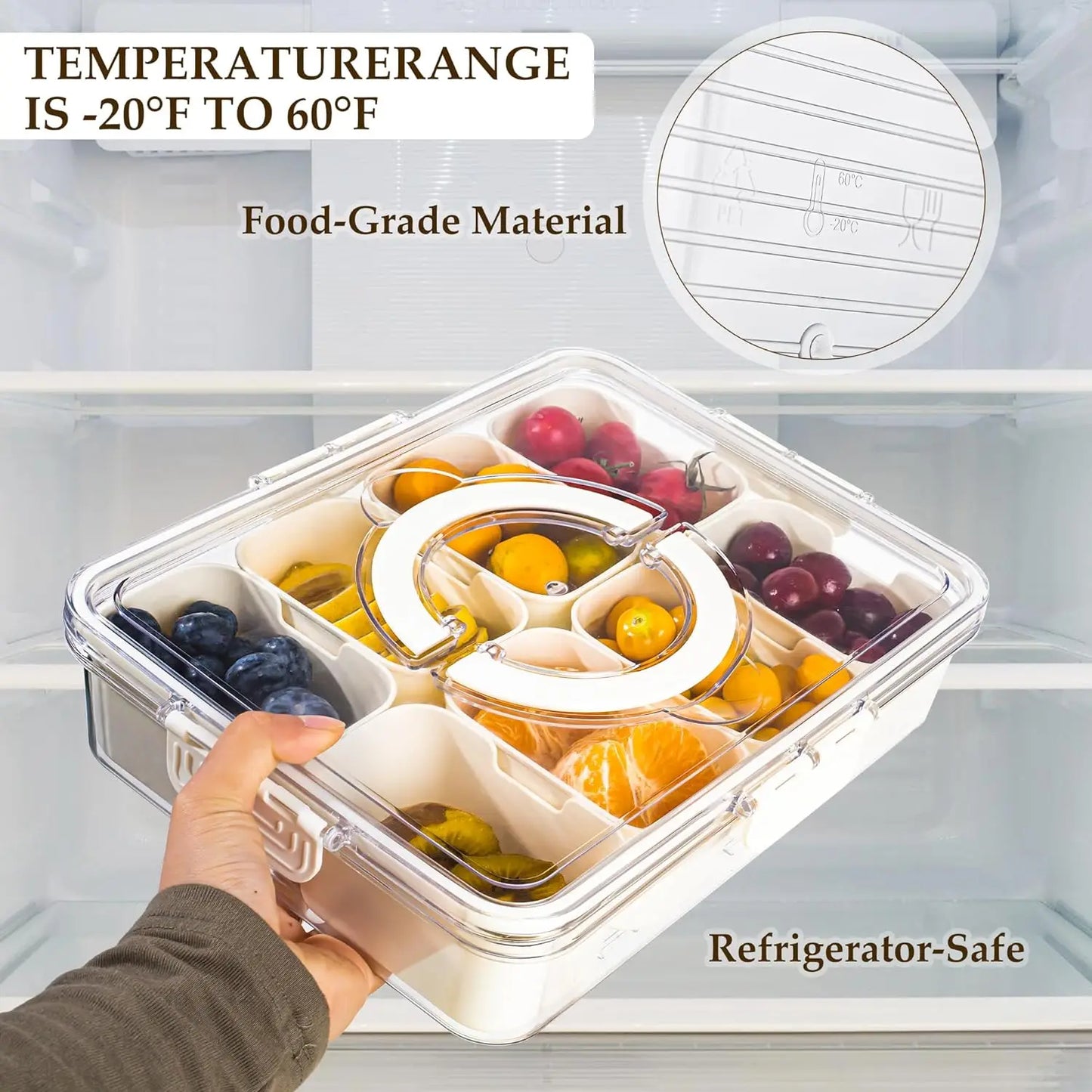 Snack Organizer Box with Lid – Travel or Fridge