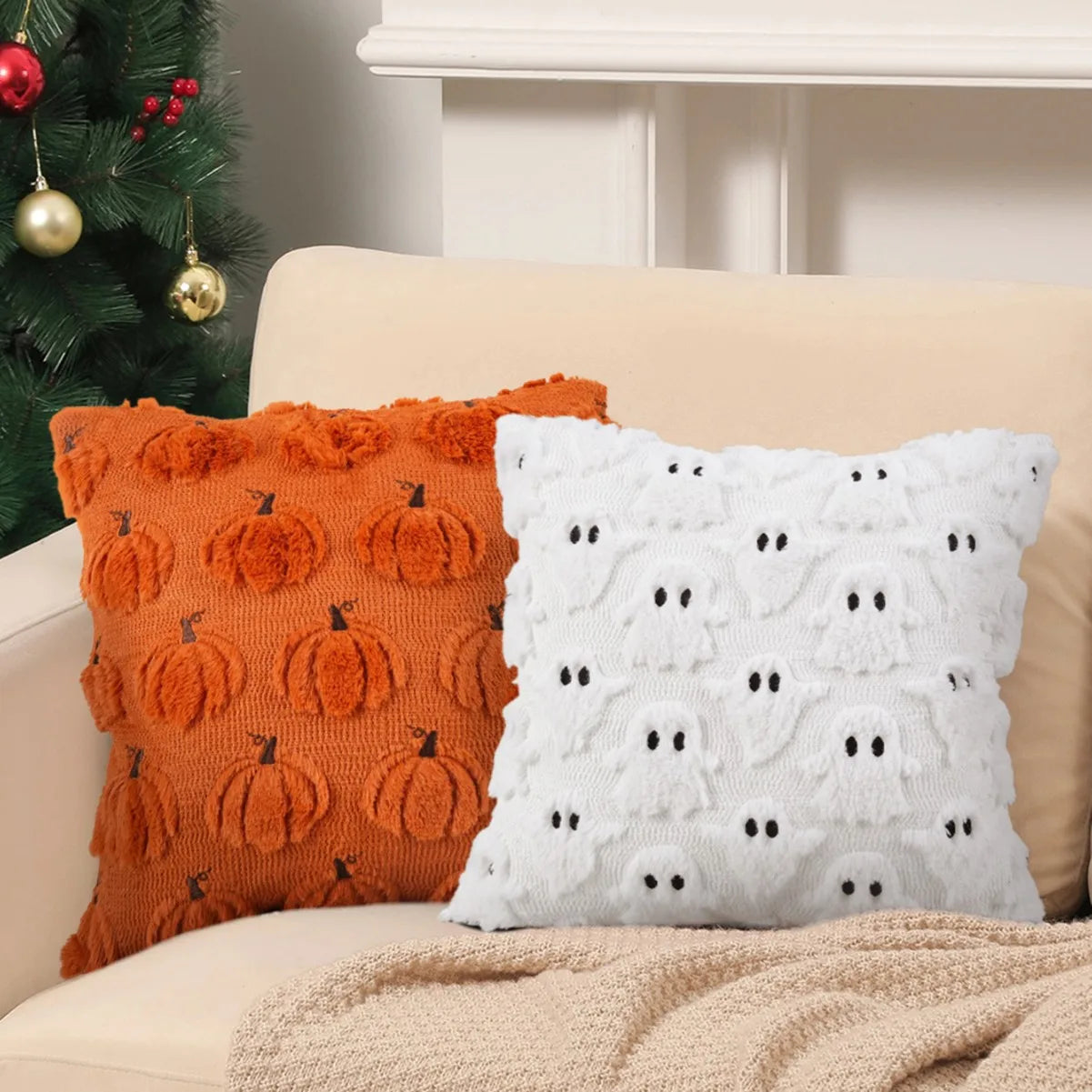 Halloween Throw Pillow Cover – 18x18 inch Decorative Case