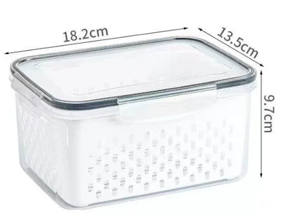 Fruit Storage Container for Fridge with Removable Washing Strainer