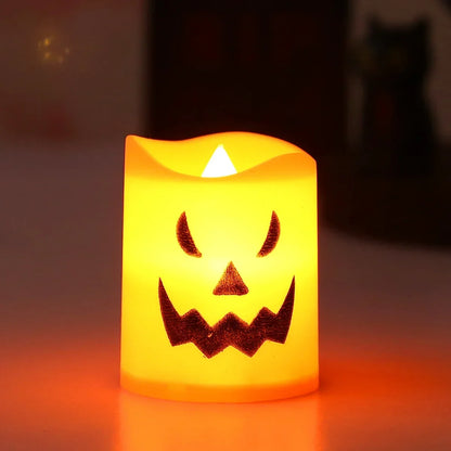 6-Pack LED Pumpkin Lights – Spooky Halloween Candle Decor