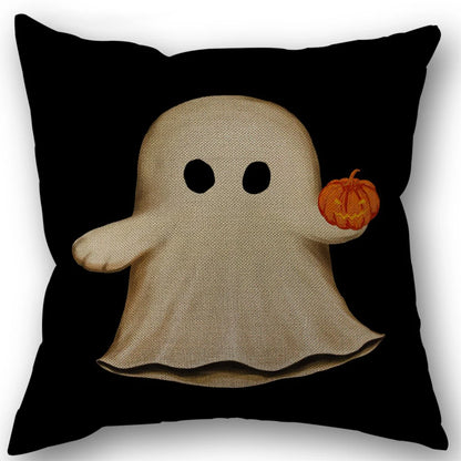 Pumpkin & Ghost Pillow Cover – Halloween Decor