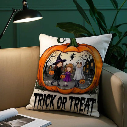 Spooky Plush Pillow Cover – Halloween Style for Sofa