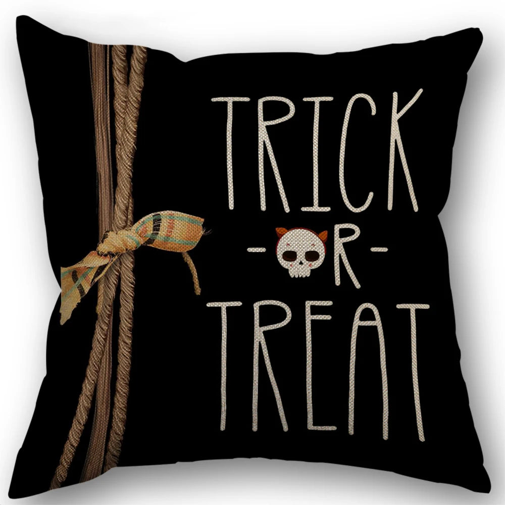 Pumpkin & Ghost Pillow Cover – Halloween Decor