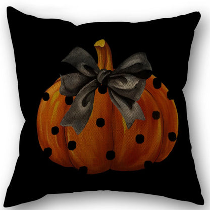 Pumpkin & Ghost Pillow Cover – Halloween Decor