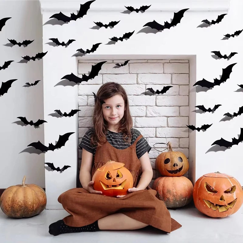Bat Wall Stickers for Halloween – 120PCS