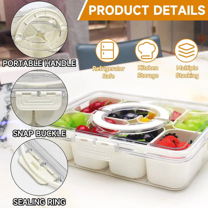 Snack Organizer Box with Lid – Travel or Fridge