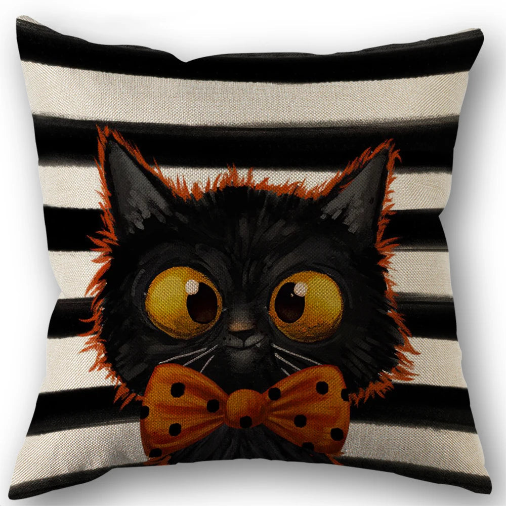 Pumpkin & Ghost Pillow Cover – Halloween Decor