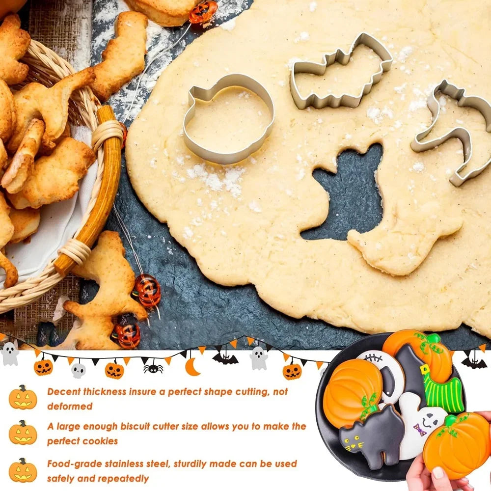 12-Piece Halloween Cookie Cutter Set – Stainless Steel Molds
