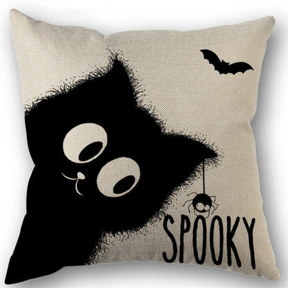 Pumpkin & Ghost Pillow Cover – Halloween Decor