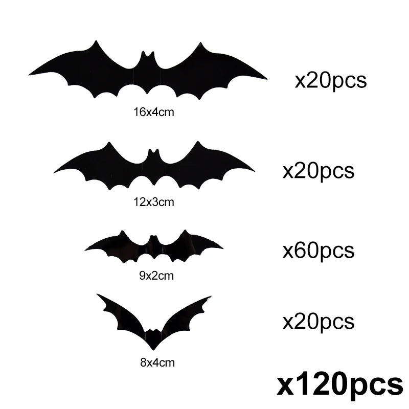 Bat Wall Stickers for Halloween – 120PCS