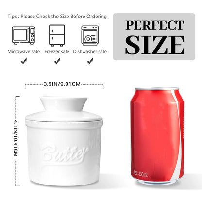 Ceramic Butter Dish with Lid – Glossy Finish for Countertops