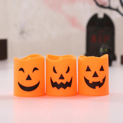 6-Pack LED Pumpkin Lights – Spooky Halloween Candle Decor