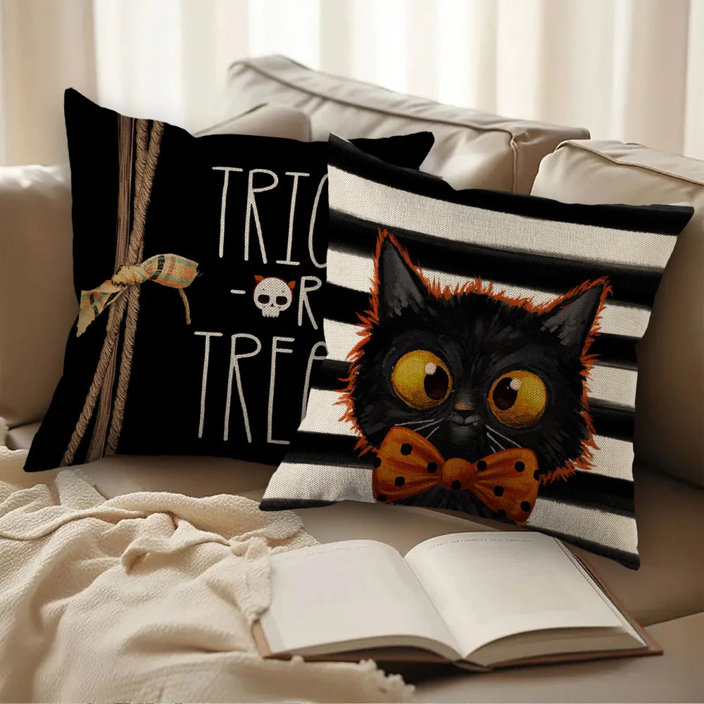 Pumpkin & Ghost Pillow Cover – Halloween Decor