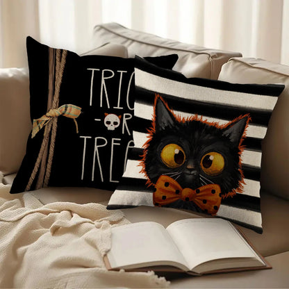 Pumpkin & Ghost Pillow Cover – Halloween Decor