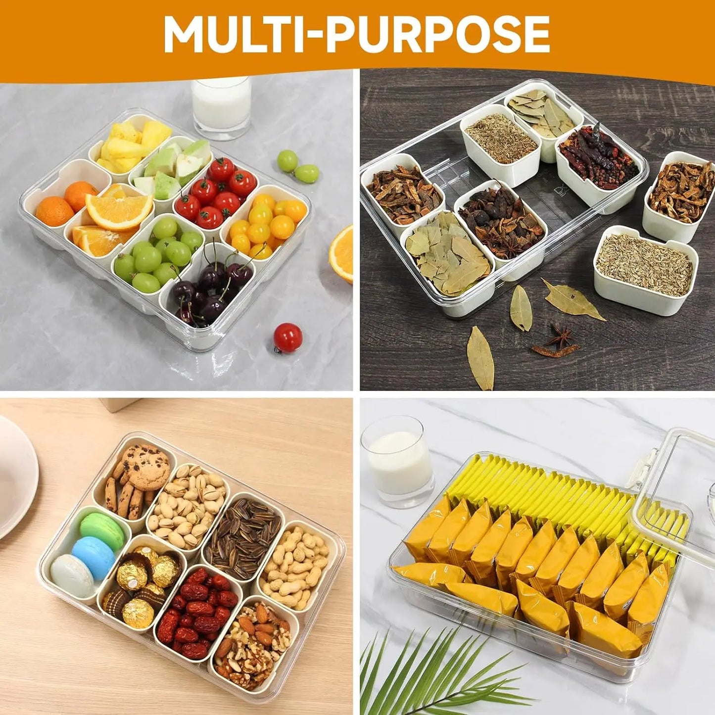 Snack Organizer Box with Lid – Travel or Fridge