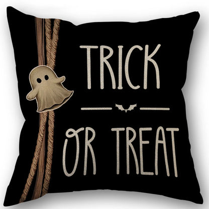 Pumpkin & Ghost Pillow Cover – Halloween Decor