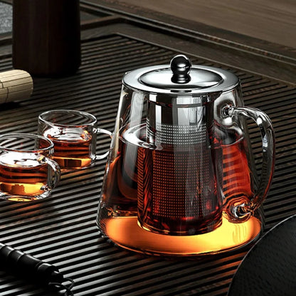 Glass Teapot with Infuser for Flower & Leaf Tea