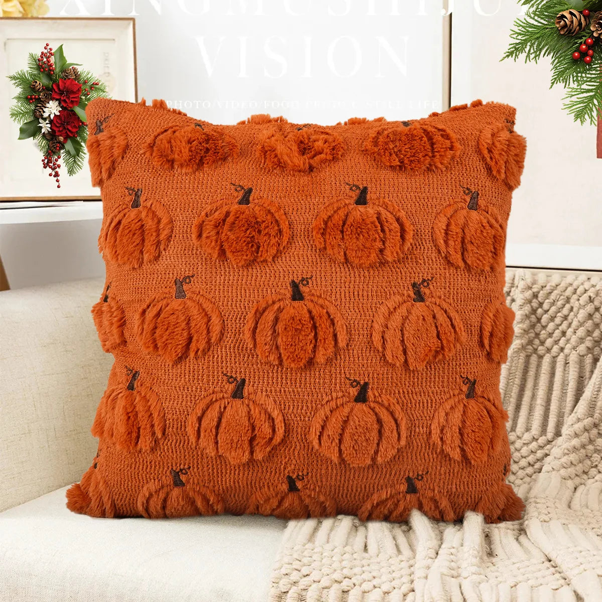 Halloween Throw Pillow Cover – 18x18 inch Decorative Case