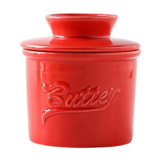 Ceramic Butter Dish with Lid – Glossy Finish for Countertops