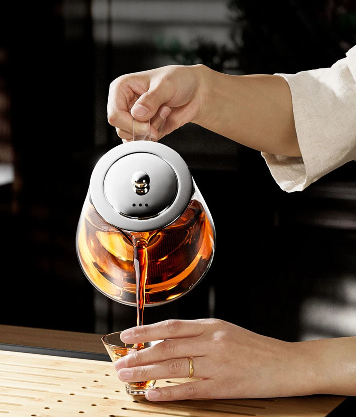 Glass Teapot with Infuser for Flower & Leaf Tea