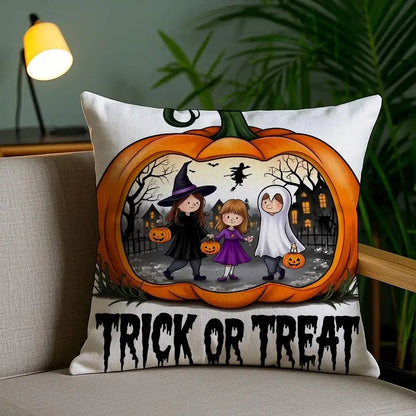Spooky Plush Pillow Cover – Halloween Style for Sofa