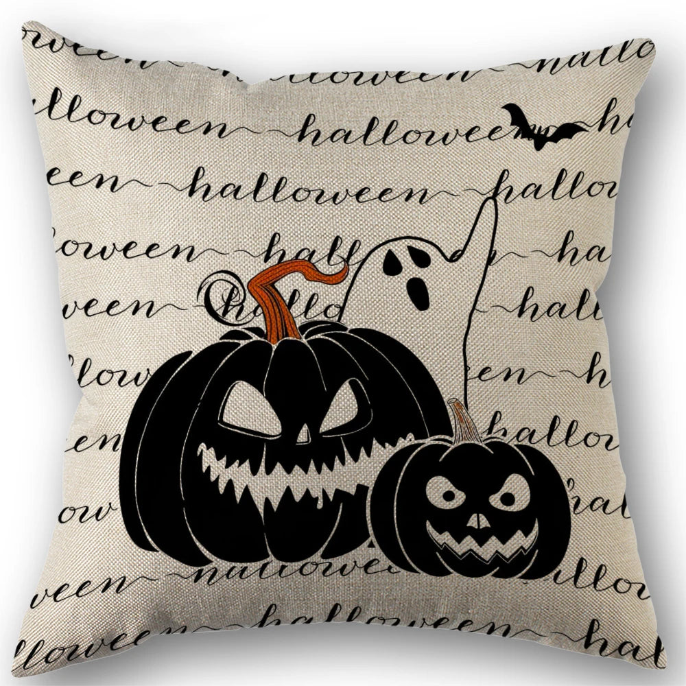 Pumpkin & Ghost Pillow Cover – Halloween Decor