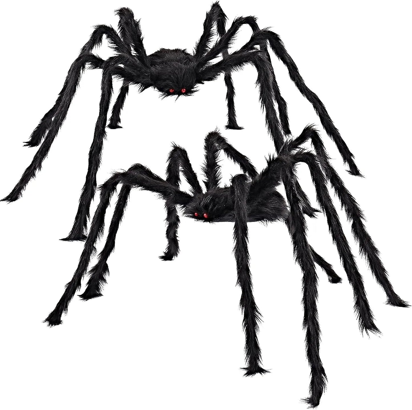 (2 PACK) Giant Hairy Spiders – Halloween Outdoor Yard Props