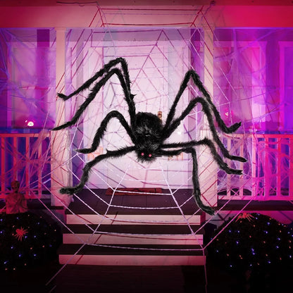 (2 PACK) Giant Hairy Spiders – Halloween Outdoor Yard Props