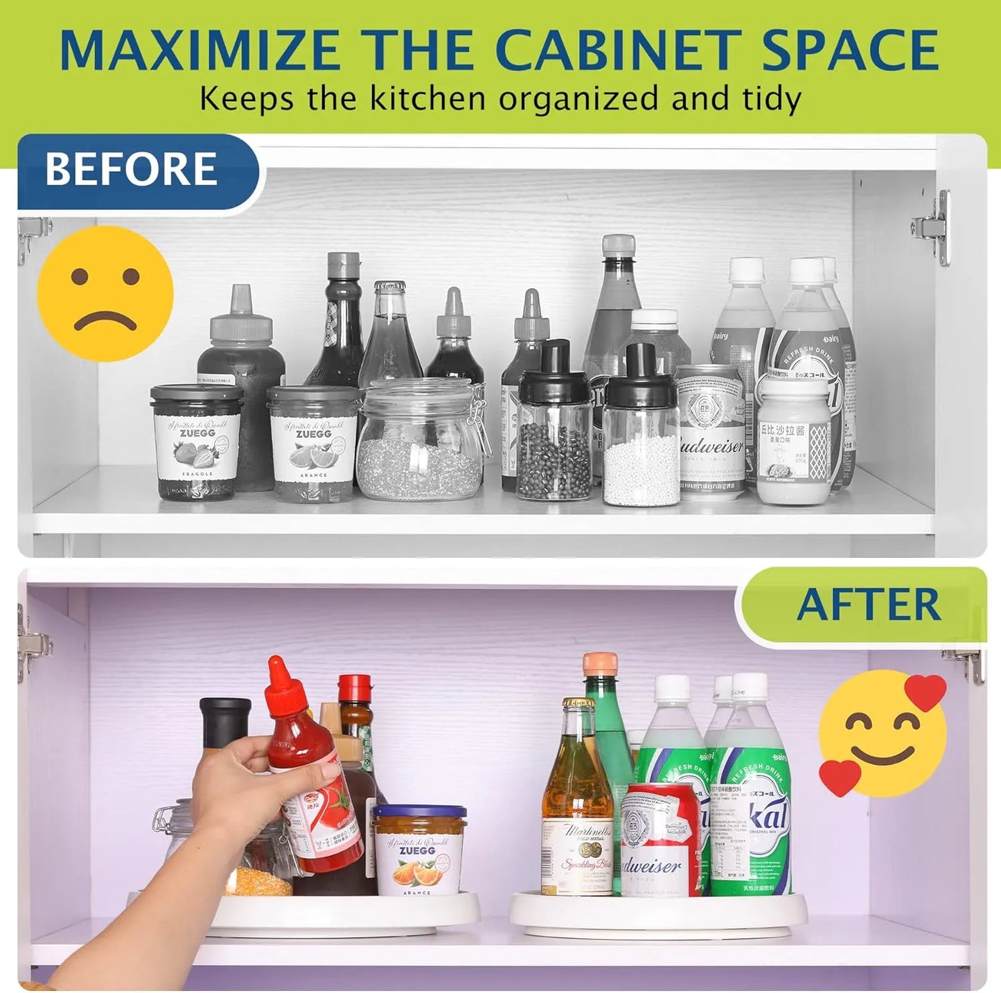 360° Rotating Kitchen Organizer Tray – 1 to 4 Pieces