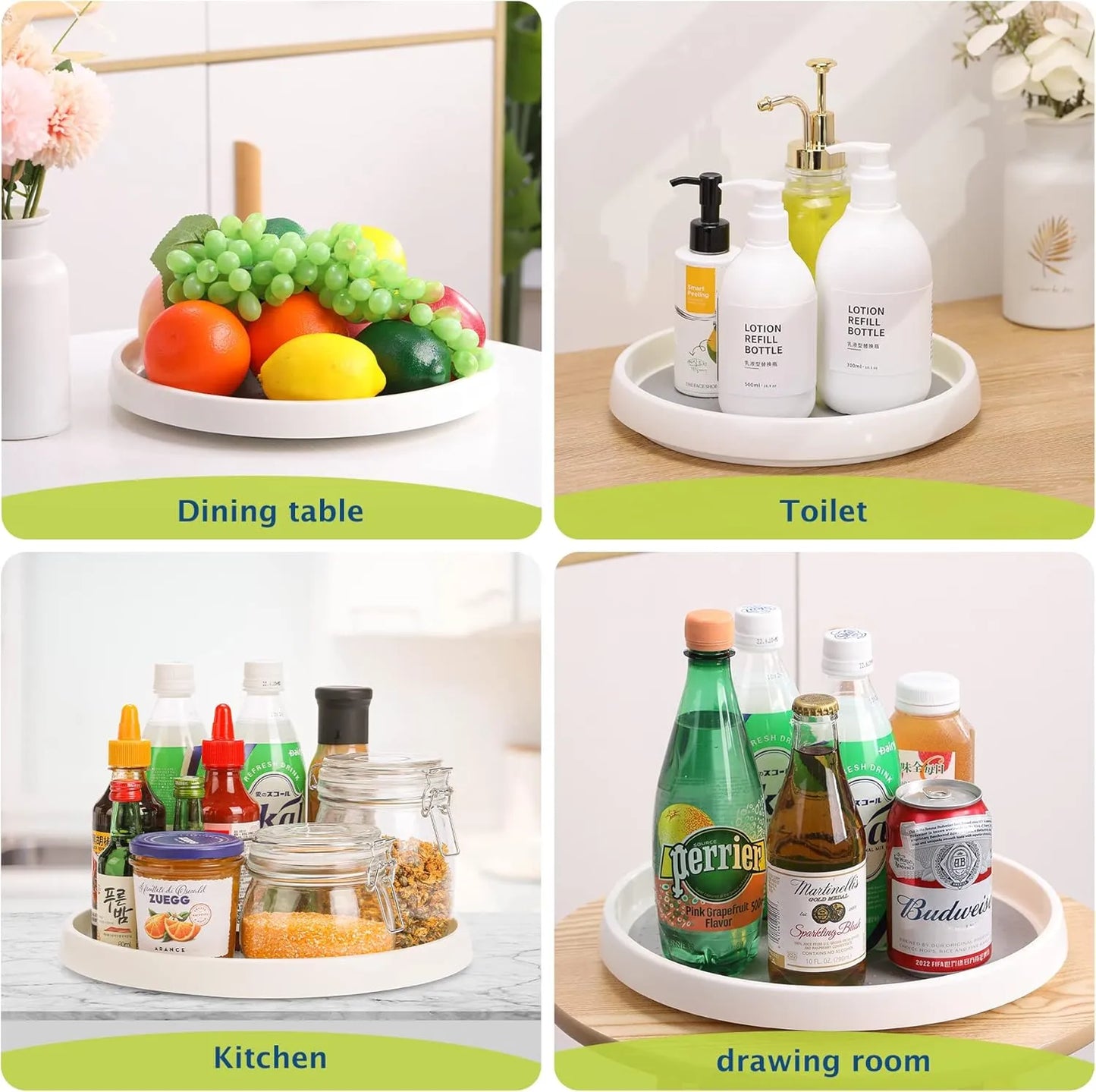 360° Rotating Kitchen Organizer Tray – 1 to 4 Pieces