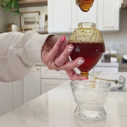 Luxury Glass Honey Jar with Easy-Pour Trigger
