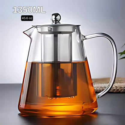 Glass Teapot with Infuser for Flower & Leaf Tea